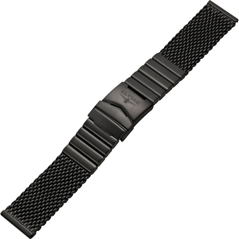 Watch strap - Coarse mesh Milanese strap made of matt stainless steel with safety folding clasp - 24 mm