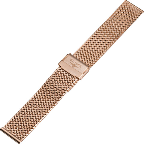 Watch strap - Delicate Milanese strap made of rose gold-plated stainless steel with safety folding clasp - 16 mm