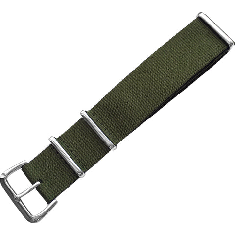 Watch strap - Nylon strap with pin buckle, Kaki - 22 mm