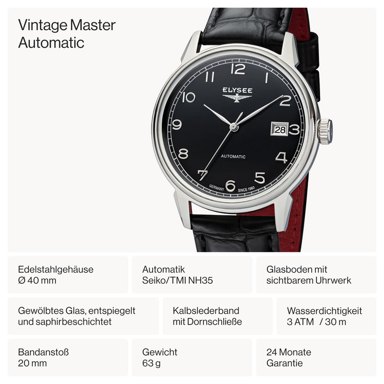 Vintage Master Automatic 80558 Automatikuhr Elysee Watches