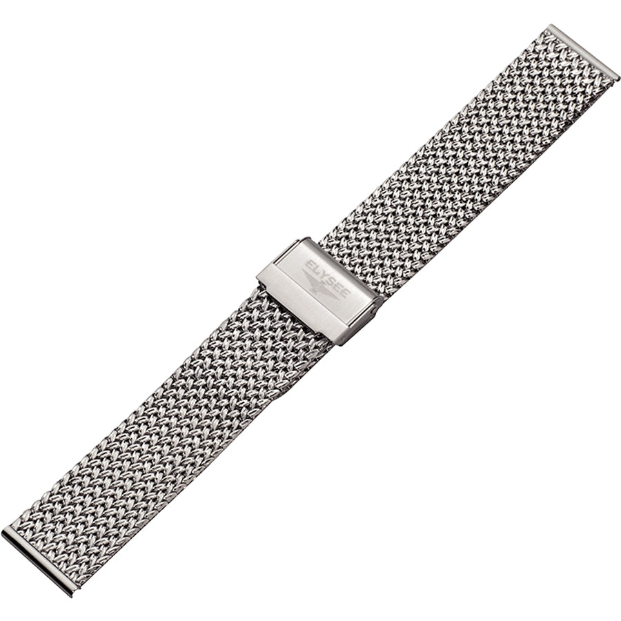 Uhrenarmband - Feingliedriges Milanaise-Armband aus Edelstahl mit Sicherheits-Faltschließe - 16 mm