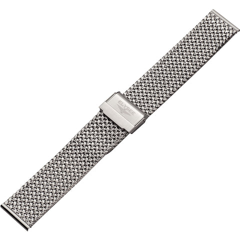 Uhrenarmband - Feingliedriges Milanaise-Armband aus Edelstahl mit Sicherheits-Faltschließe - 20 mm